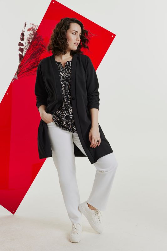 Oversized Shawl Collar 3/4 Sleeve Cardigan