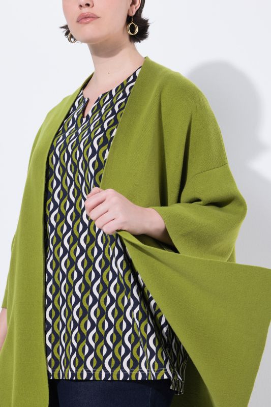 Oversized Shawl Collar 3/4 Sleeve Cardigan