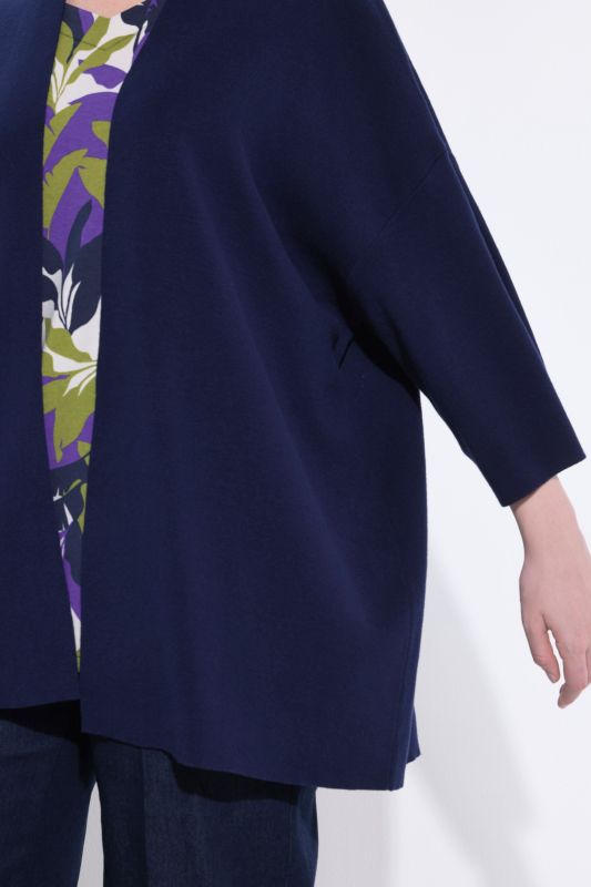 Oversized Shawl Collar 3/4 Sleeve Cardigan