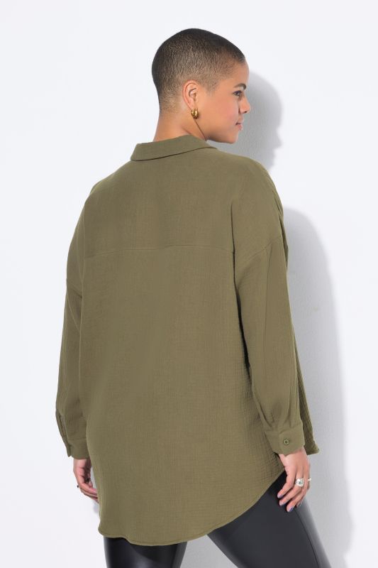 Eye Embroidery Button Front Shirt