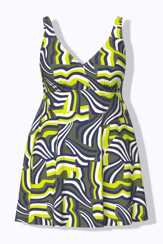Abstract Print Swim Dress