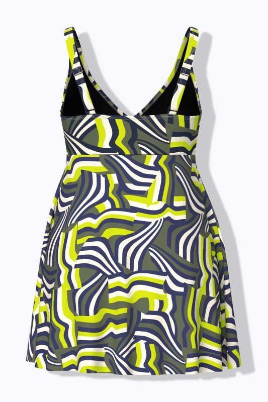 Abstract Print Swim Dress