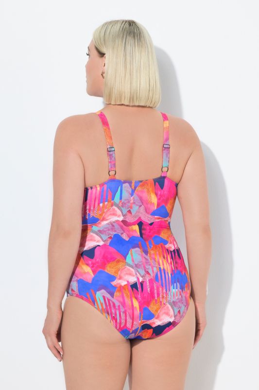 Watercolor Wrap Look Swimsuit