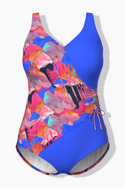 Watercolor Wrap Look Swimsuit