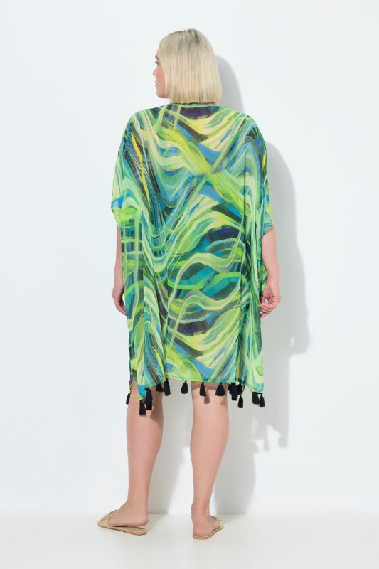 Abstract Wave Print Chiffon Dress