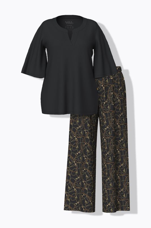Chain Print Two Piece Pajama Set