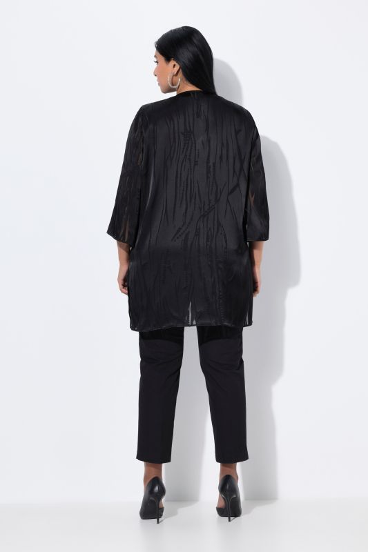 Satin Burnout Open Shape Cardigan