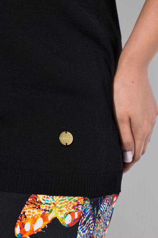 Ruffle Cuff 3/4 Sleeve V-Neck Sweater