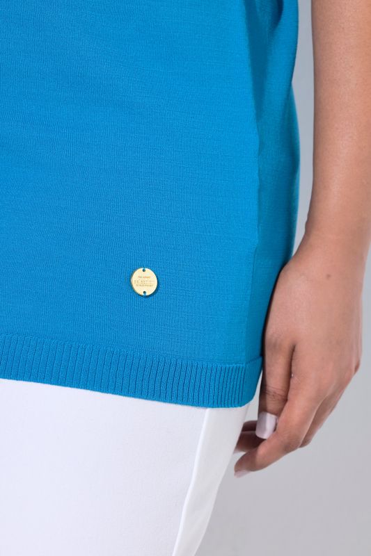 Ruffle Cuff 3/4 Sleeve V-Neck Sweater