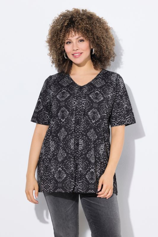 Snake Print V-Neck Tee