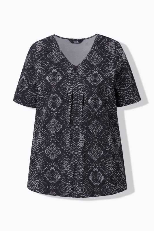 Snake Print V-Neck Tee