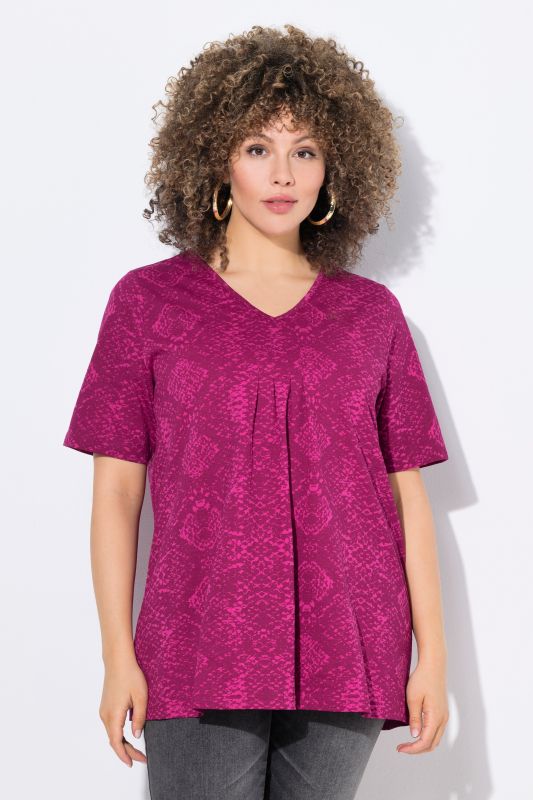 Snake Print V-Neck Tee