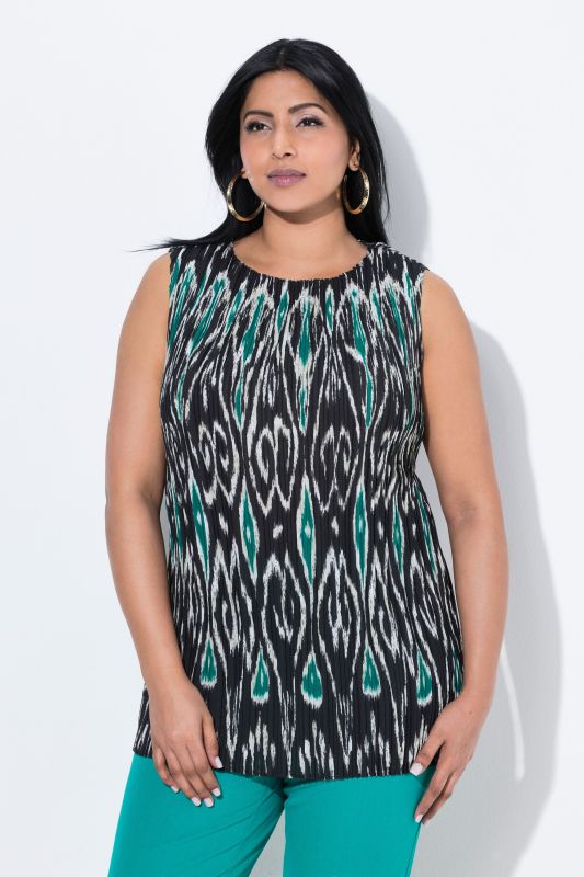 Ikat-Inspired Pleated Tank