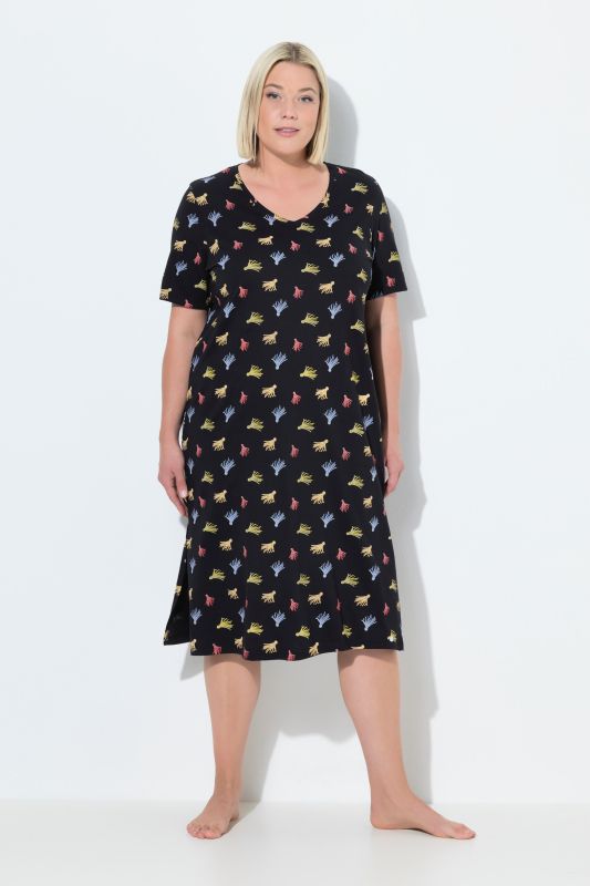 Tassel Print Short Sleeve Nightgown