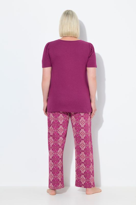 Tile Print Two Piece Pajama Set