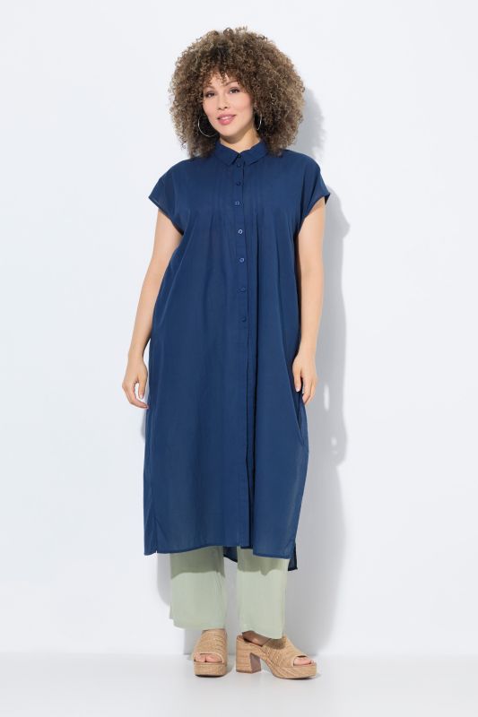 Cap Sleeve Button Down Shirt Dress