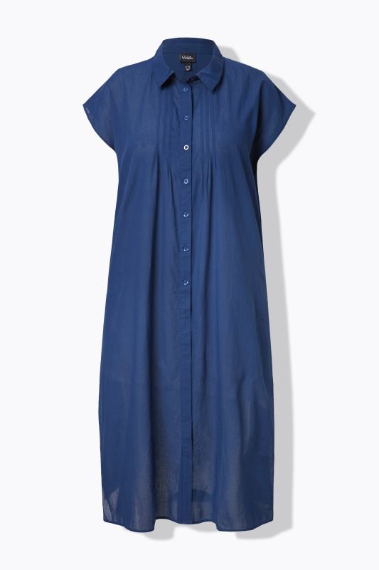 Cap Sleeve Button Down Shirt Dress