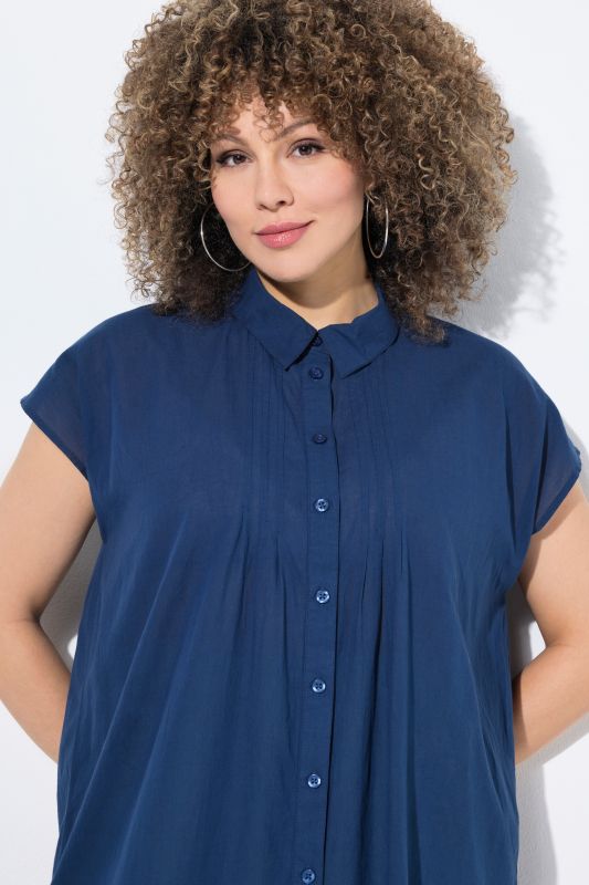 Cap Sleeve Button Down Shirt Dress
