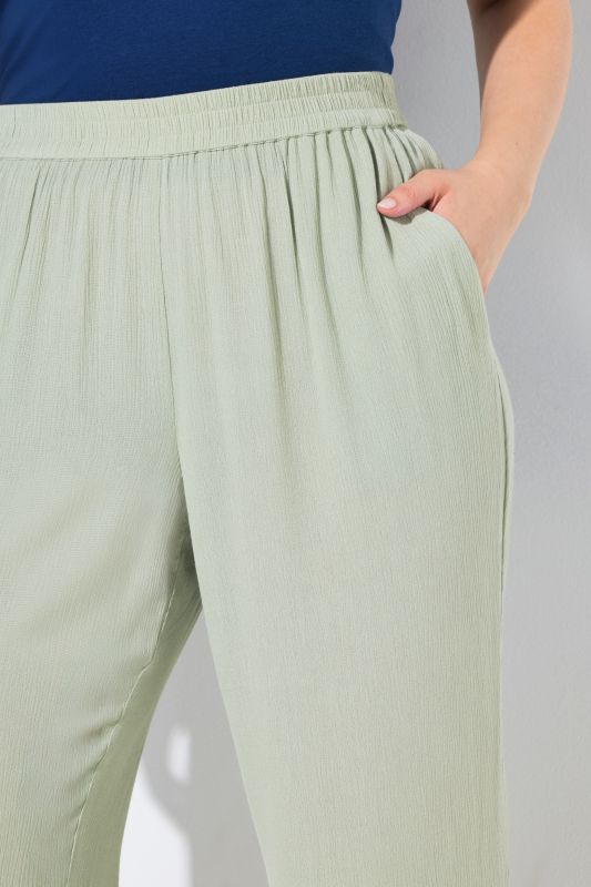 Elastic Waist Crepe Pants