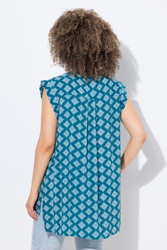 Tile Print Sleeveless Blouse