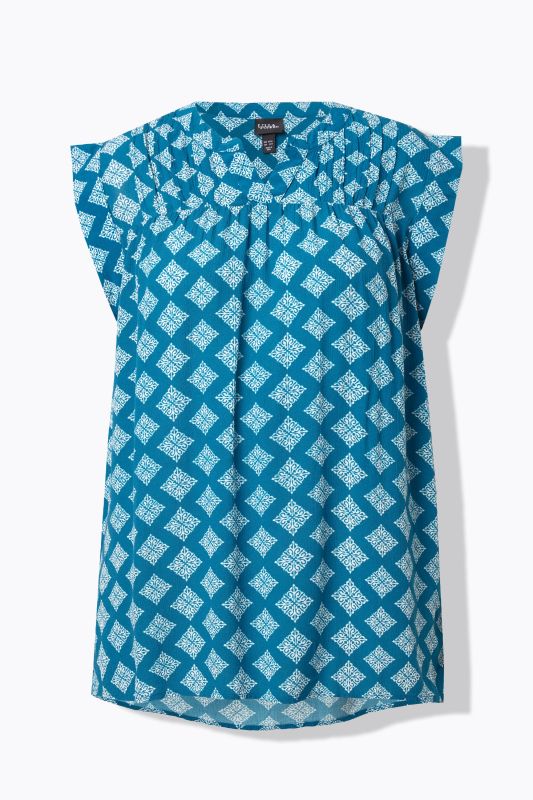 Tile Print Sleeveless Blouse