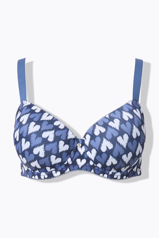 Heart Print Underwire Bra