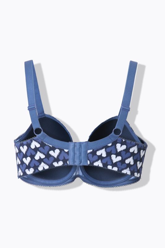Heart Print Underwire Bra