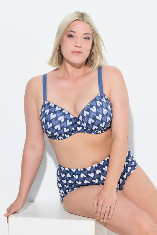 Heart Print Underwire Bra
