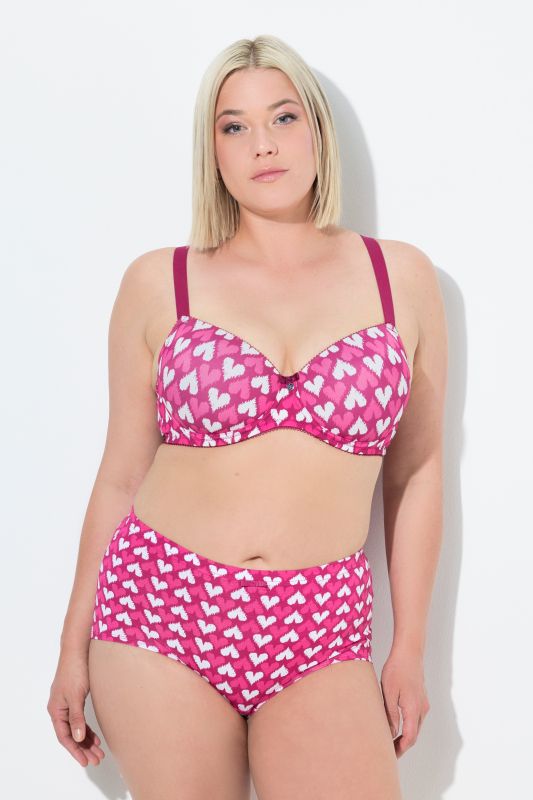 Heart Print Underwire Bra