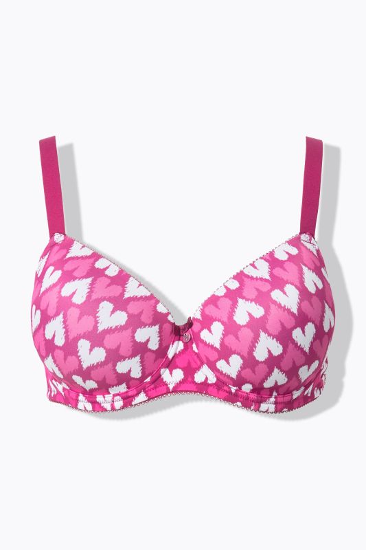 Heart Print Underwire Bra