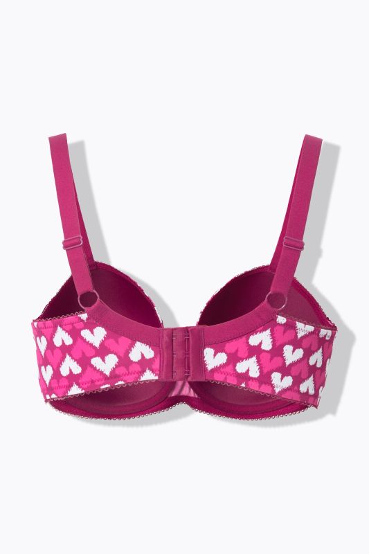 Heart Print Underwire Bra