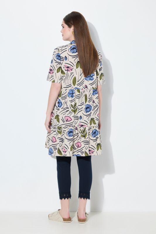Eco Cotton Floral Print Short Sleeve Knit Tunic