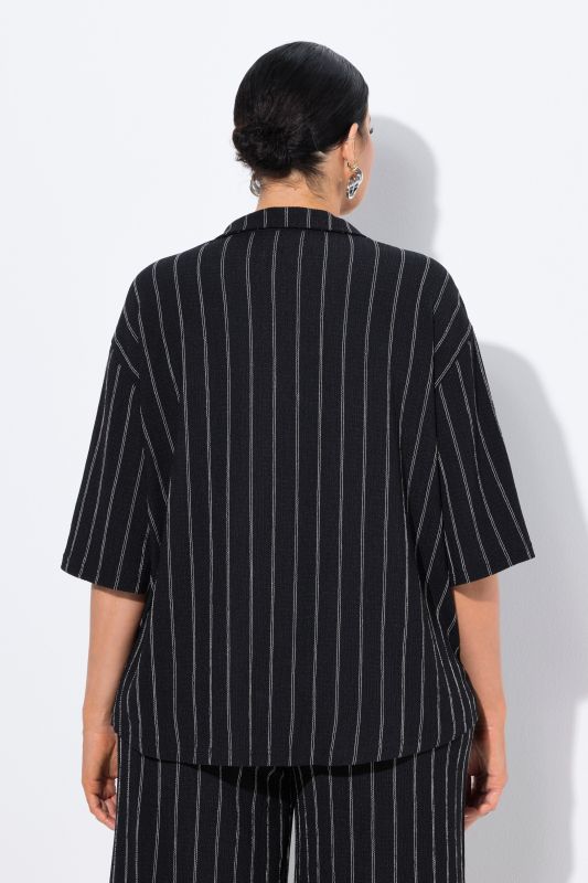 Striped Short Sleeve Jersey Blouse