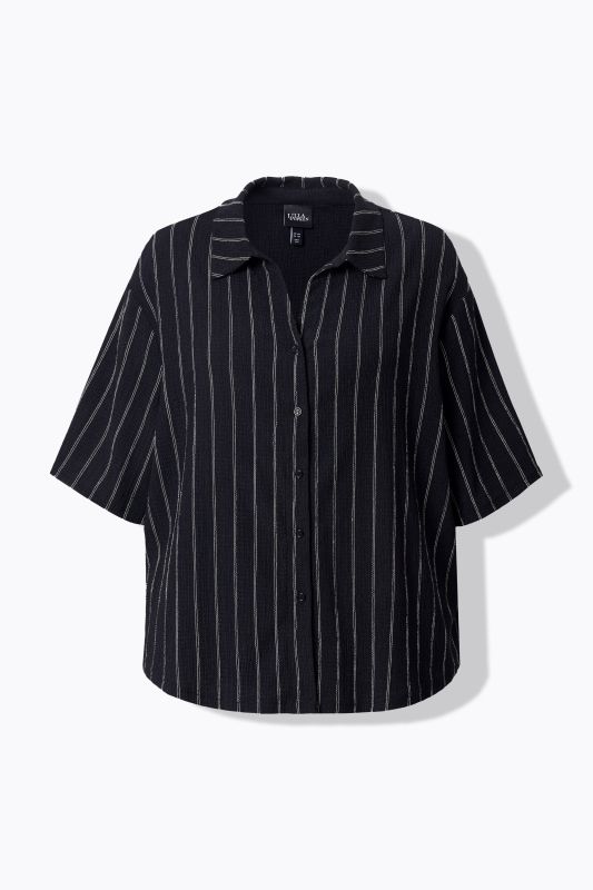 Striped Short Sleeve Jersey Blouse