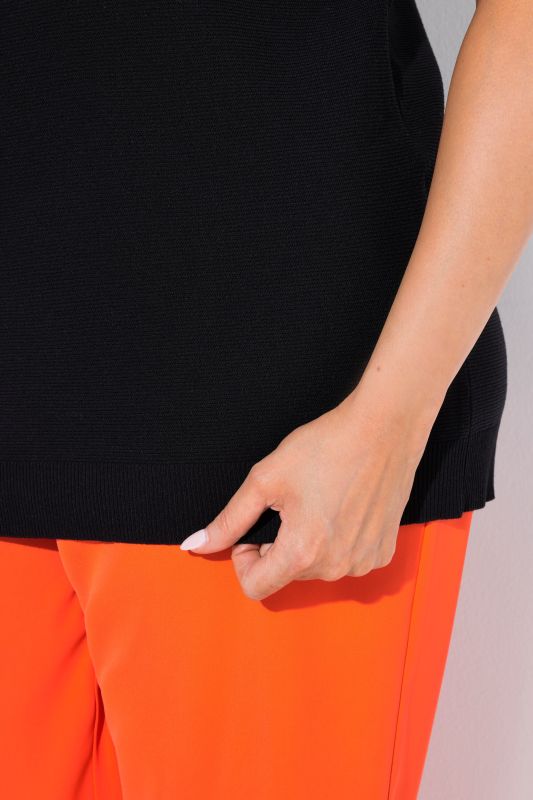 Ribbed Short Sleeve V-Neck Sweater