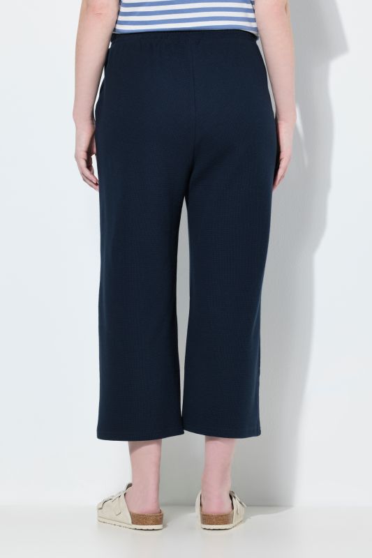 Eco Cotton Waffle Texture Elastic Waist Culottes