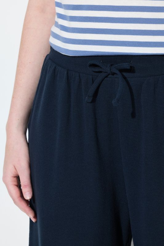 Eco Cotton Waffle Texture Elastic Waist Culottes