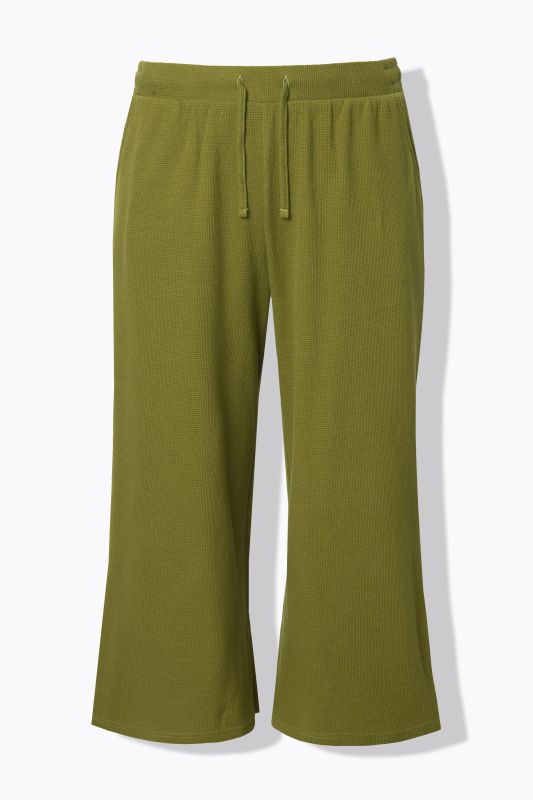 Eco Cotton Waffle Texture Elastic Waist Culottes