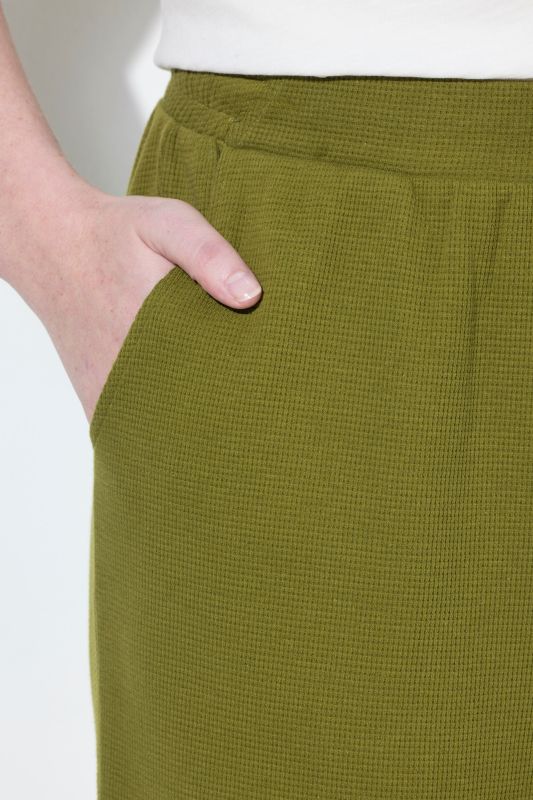Eco Cotton Waffle Texture Elastic Waist Culottes
