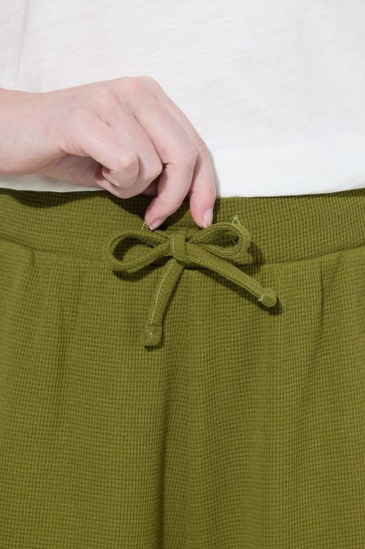 Eco Cotton Waffle Texture Elastic Waist Culottes