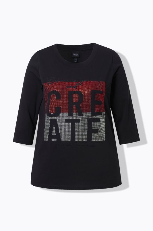 Rhinestone Motivational 3/4 Sleeve Tee