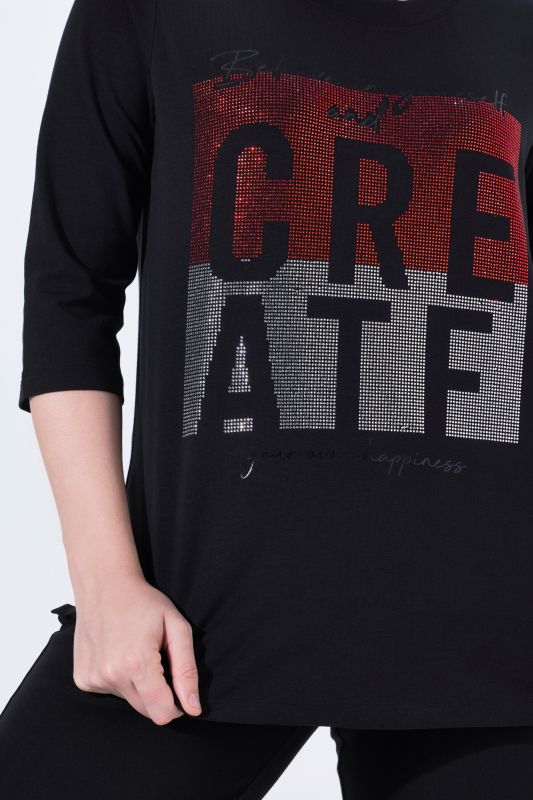 Rhinestone Motivational 3/4 Sleeve Tee