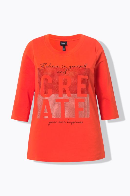 Rhinestone Motivational 3/4 Sleeve Tee