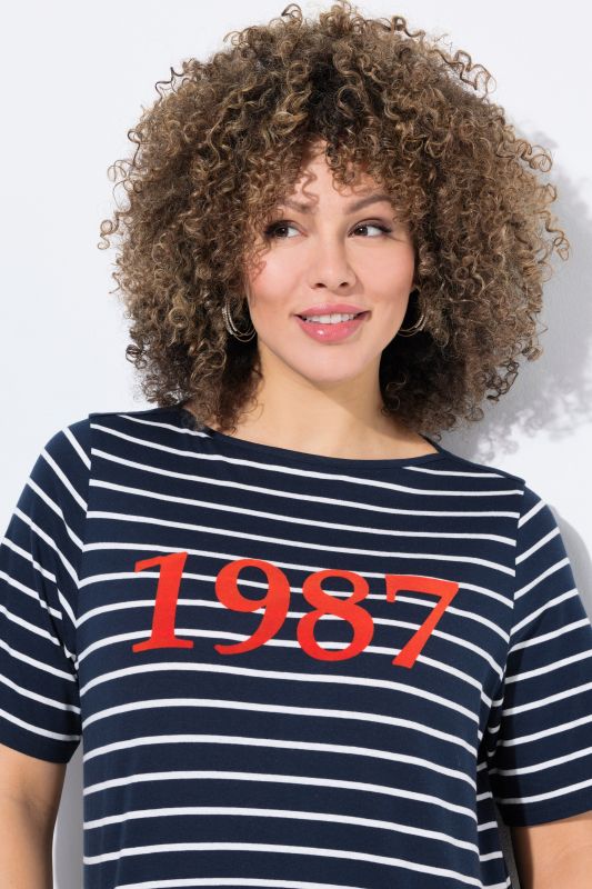 Striped 1987 Boat Neck Tee