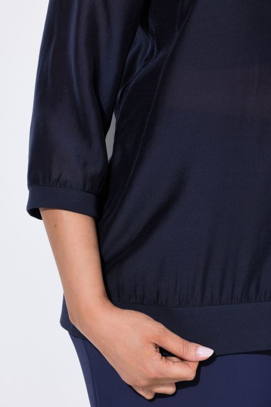 Sheer Shimmer Button Down Blouse