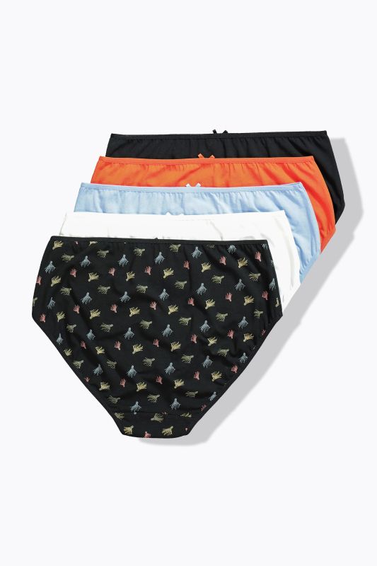 5 Pack of Midi Briefs- Tassel Print