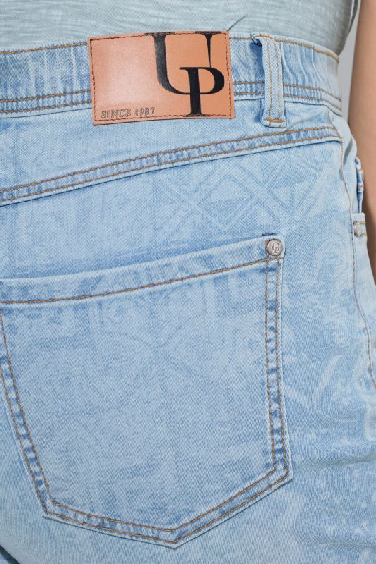 Tile Laser Print Stretch Fit Jeans