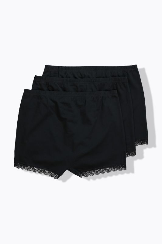 3 Pack Lace Trim Boyshorts