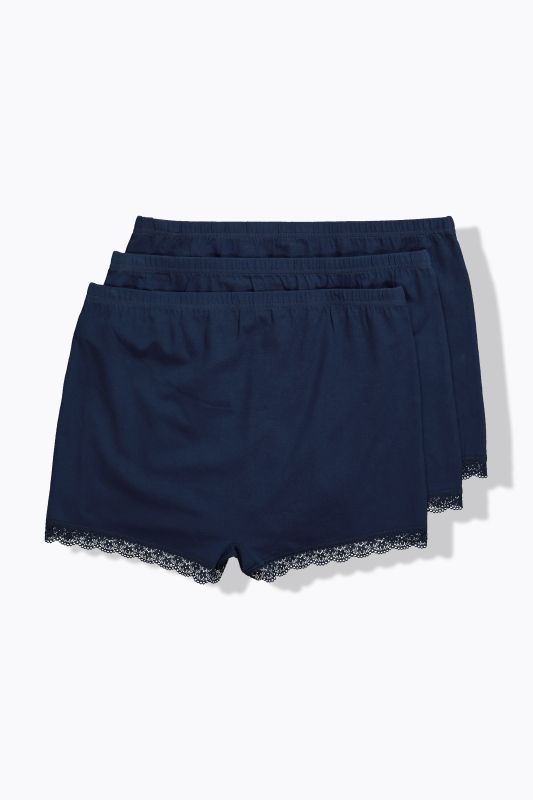 3 Pack Lace Trim Boyshorts