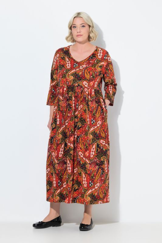 Paisley Empire Knit A-Line Pocket Dress